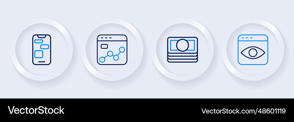 Set line personal information collection stacks Set line personal information collection stacks vector image