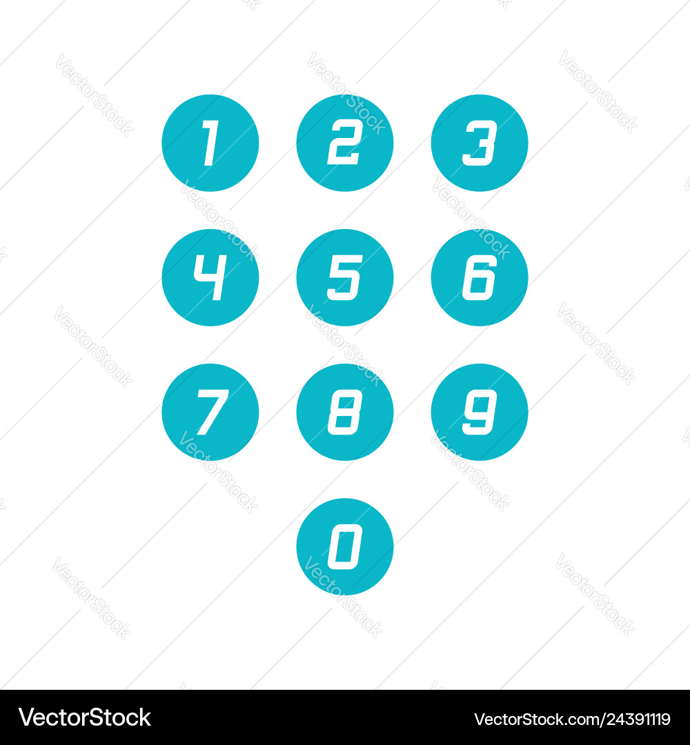 Set of round number icons Set of round number icons vector image