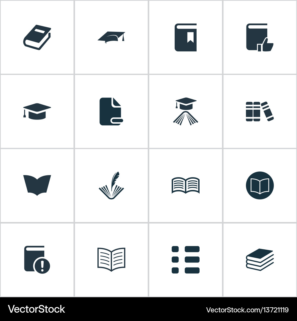 Set of simple reading icons vector image