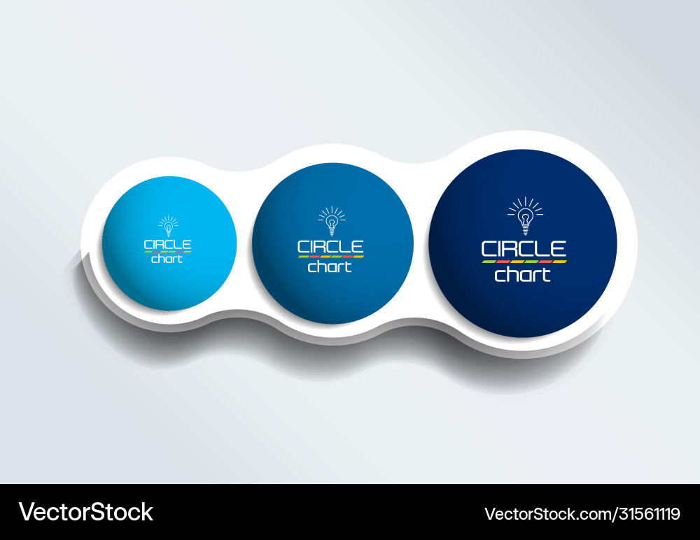 Three steps elements bubble chart scheme diagram Three steps elements bubble chart scheme diagram Vector Image