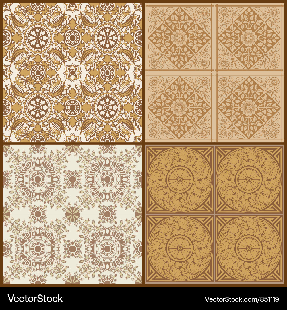 Victorian Tile Pattern Collection vector image