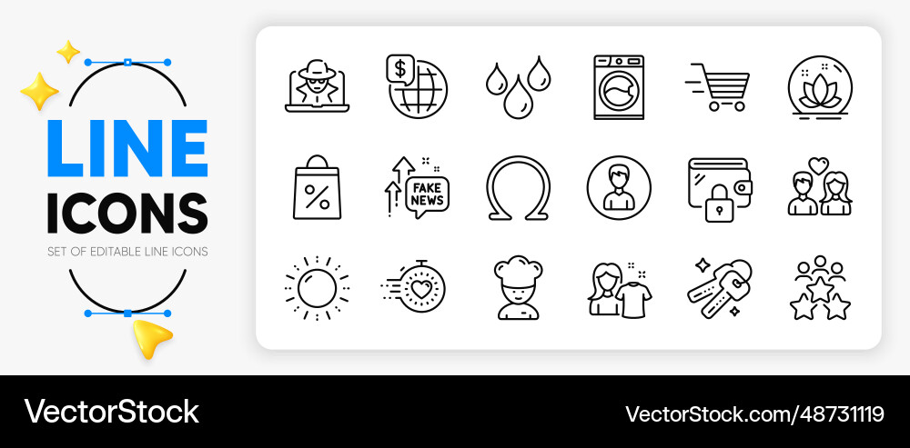 Waterproof timer and omega line icons for web Vector Image