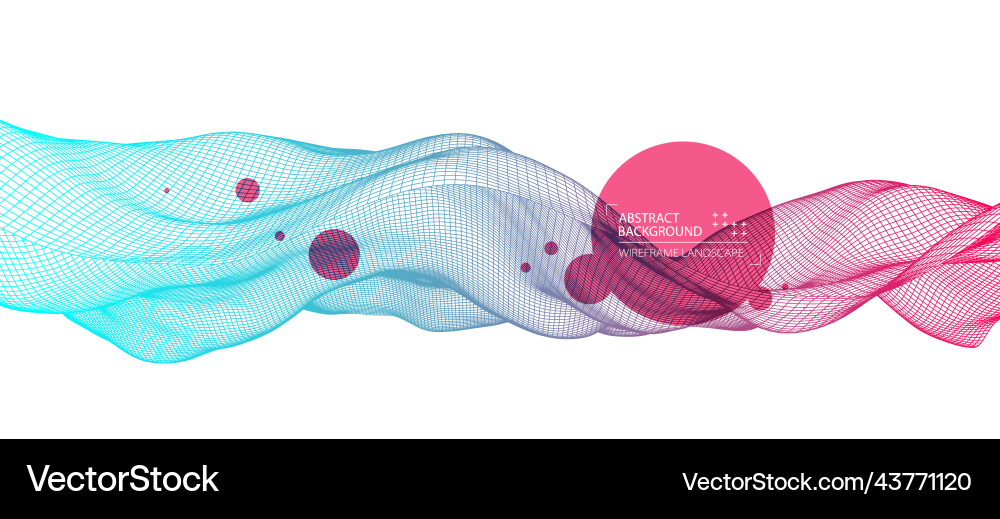 Abstract background with waves 3d surface Vector Image