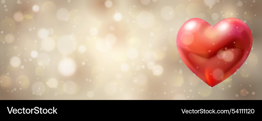Abstract bokeh background with heart Vector Image
