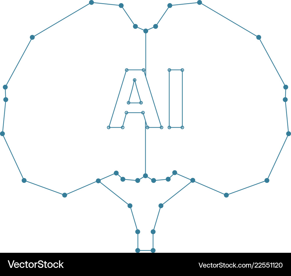 Abstract network ai brain Vector Image