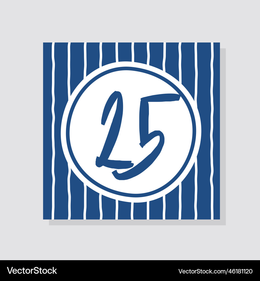 Advent calendar with number 25 Advent calendar with number 25 vector image