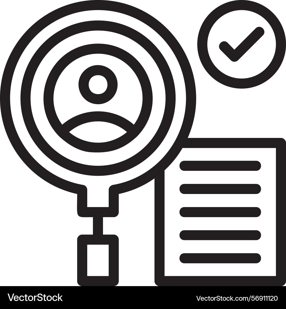 Background check linear style icon design vector image