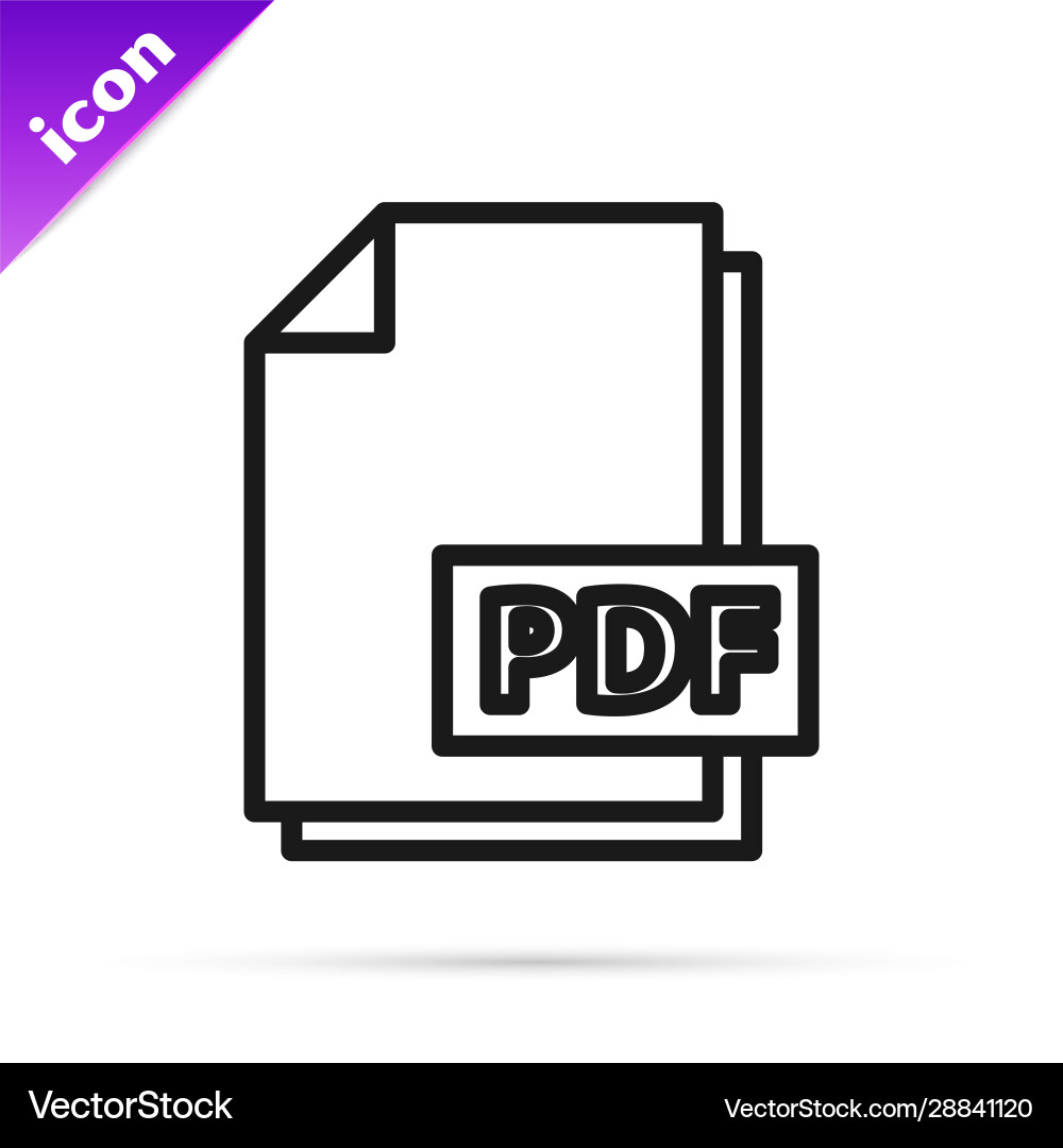 Black line pdf file document download button Black line pdf file document download button vector image