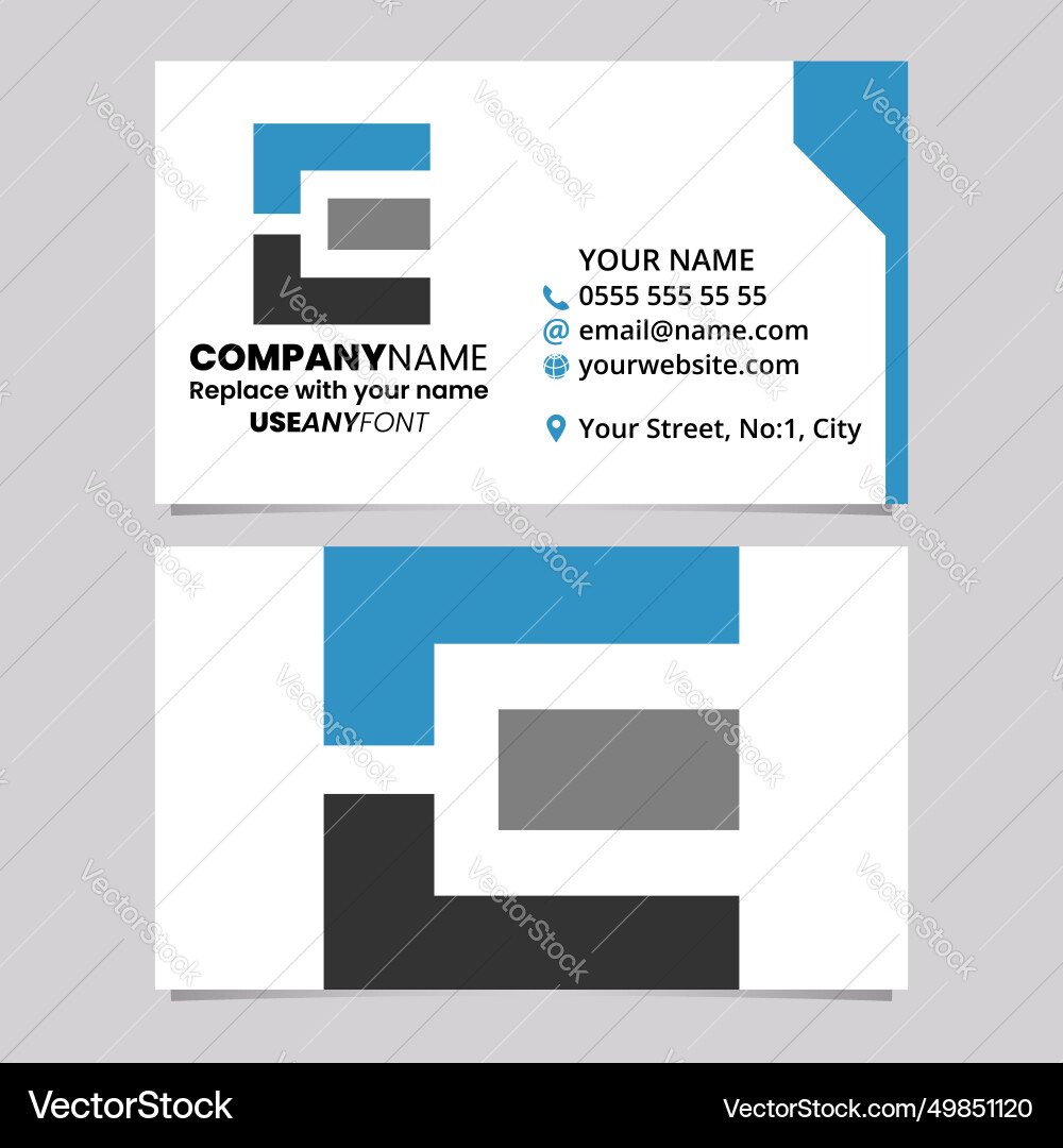 Blue and black business card template Blue and black business card template vector image
