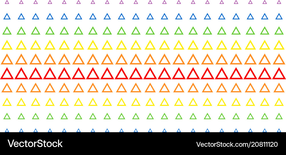 Contour triangle shape halftone spectral pattern Contour triangle shape halftone spectral pattern vector image