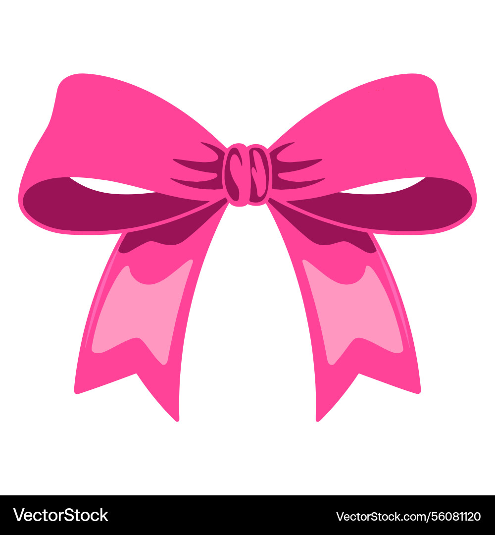 Einfache rosa Schleife eine stilvolle Dekoration für Mädchen Einfache rosa Schleife eine stilvolle Dekoration für Mädchen Vektorbild