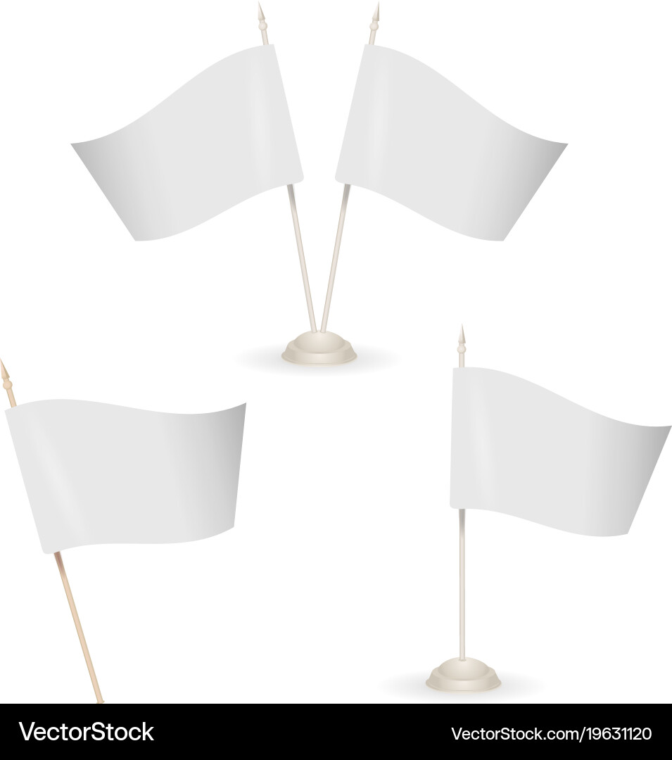 Flag Mock-Up - White Flag on Transparent Backgroun vector image