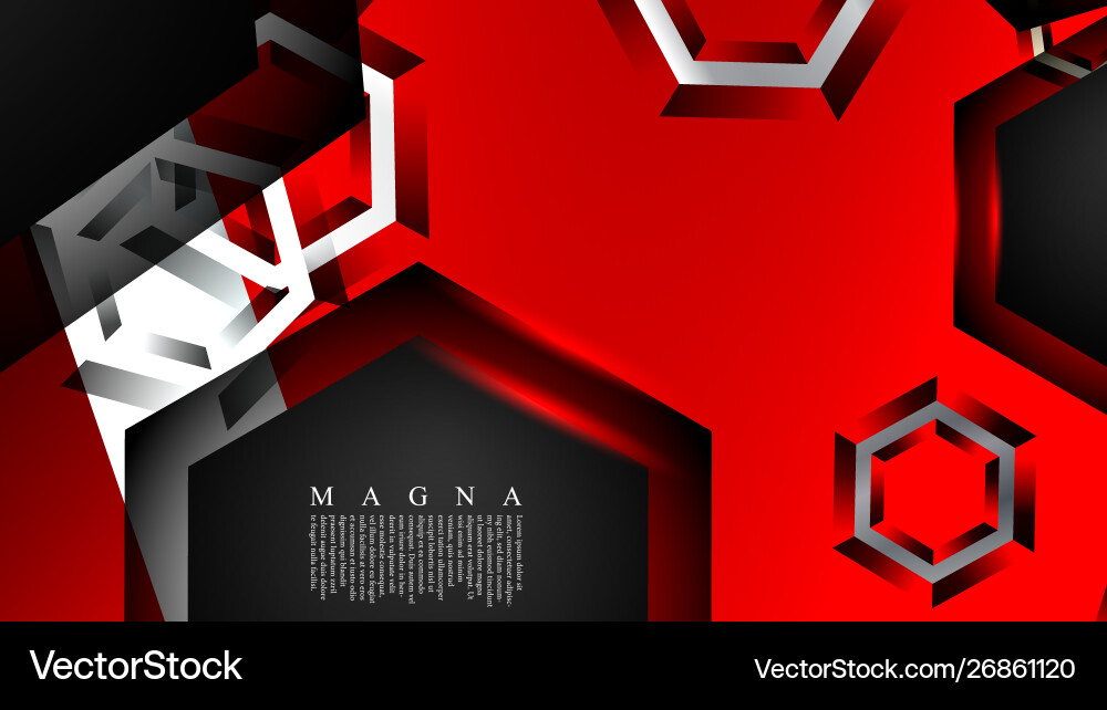 Hexagon overlaps and red color for background Hexagon overlaps and red color for background vector image