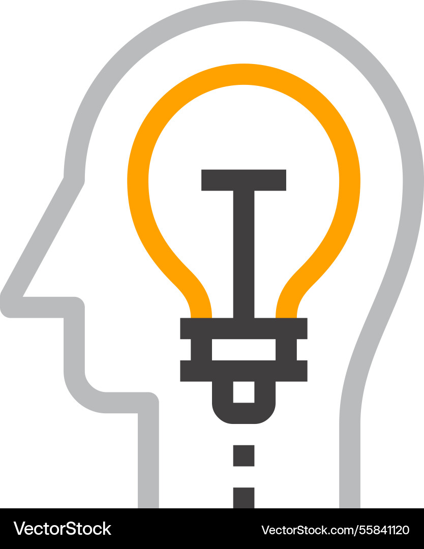 Idea flat line web icon concept Idea flat line web icon concept vector image