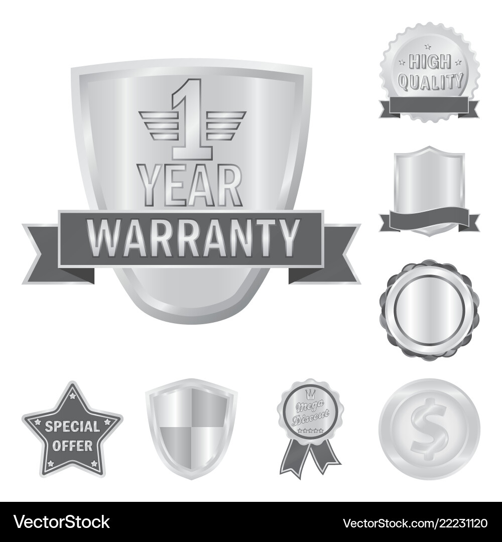 Isolated object of emblem and badge sign set Isolated object of emblem and badge sign set vector image