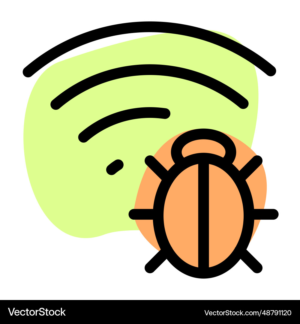 Malicious software exploiting wireless connections vector image