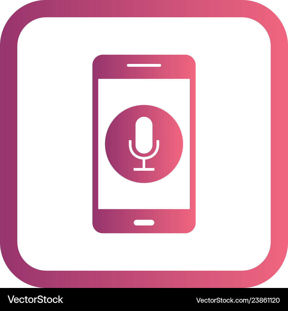 Microphone mobile application icon Vector Image
