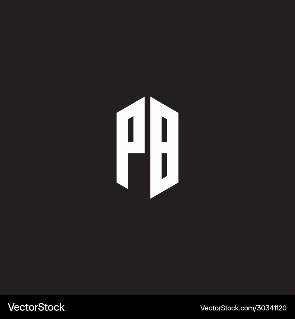 Pb logo monogram with hexagon shape style design Pb logo monogram with hexagon shape style design Vector Image