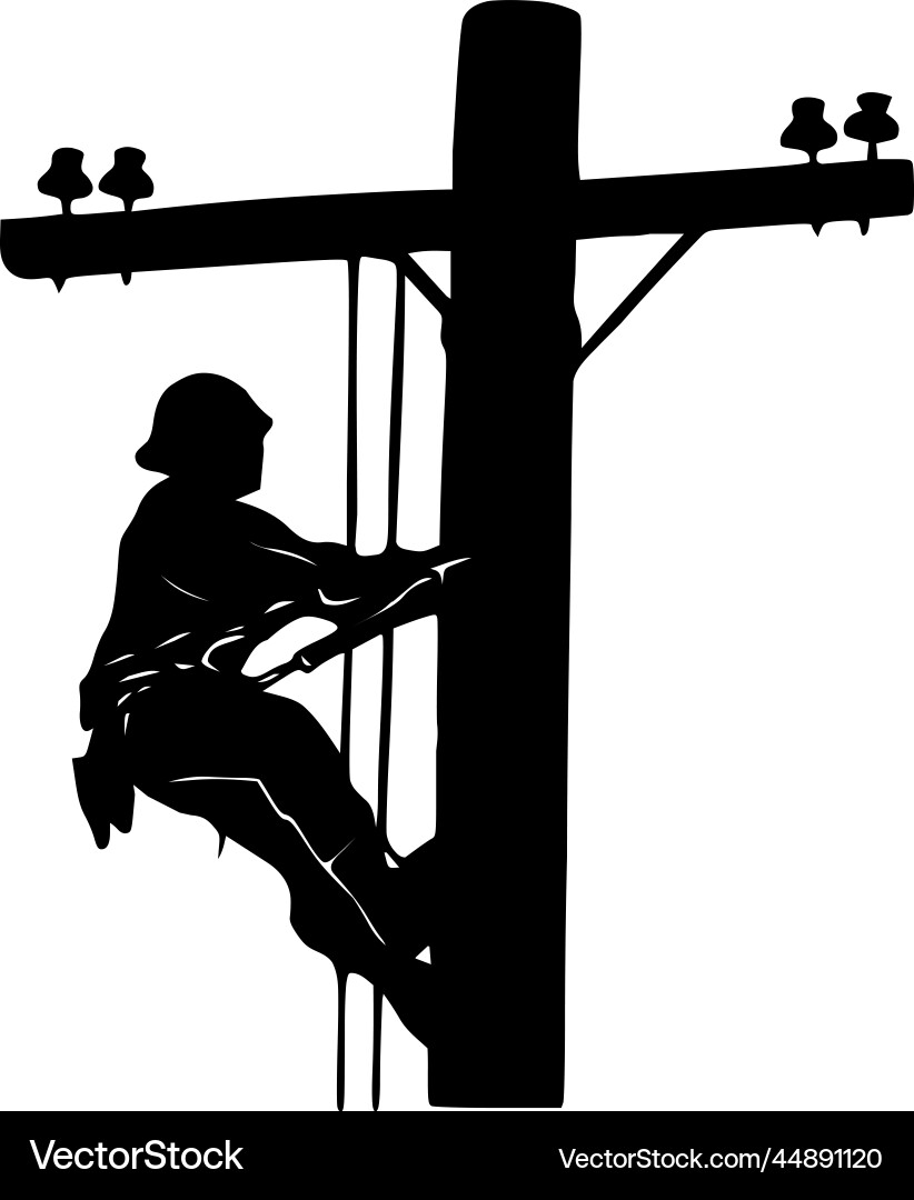 Power lineman climbing image Royalty Free Vector Image
