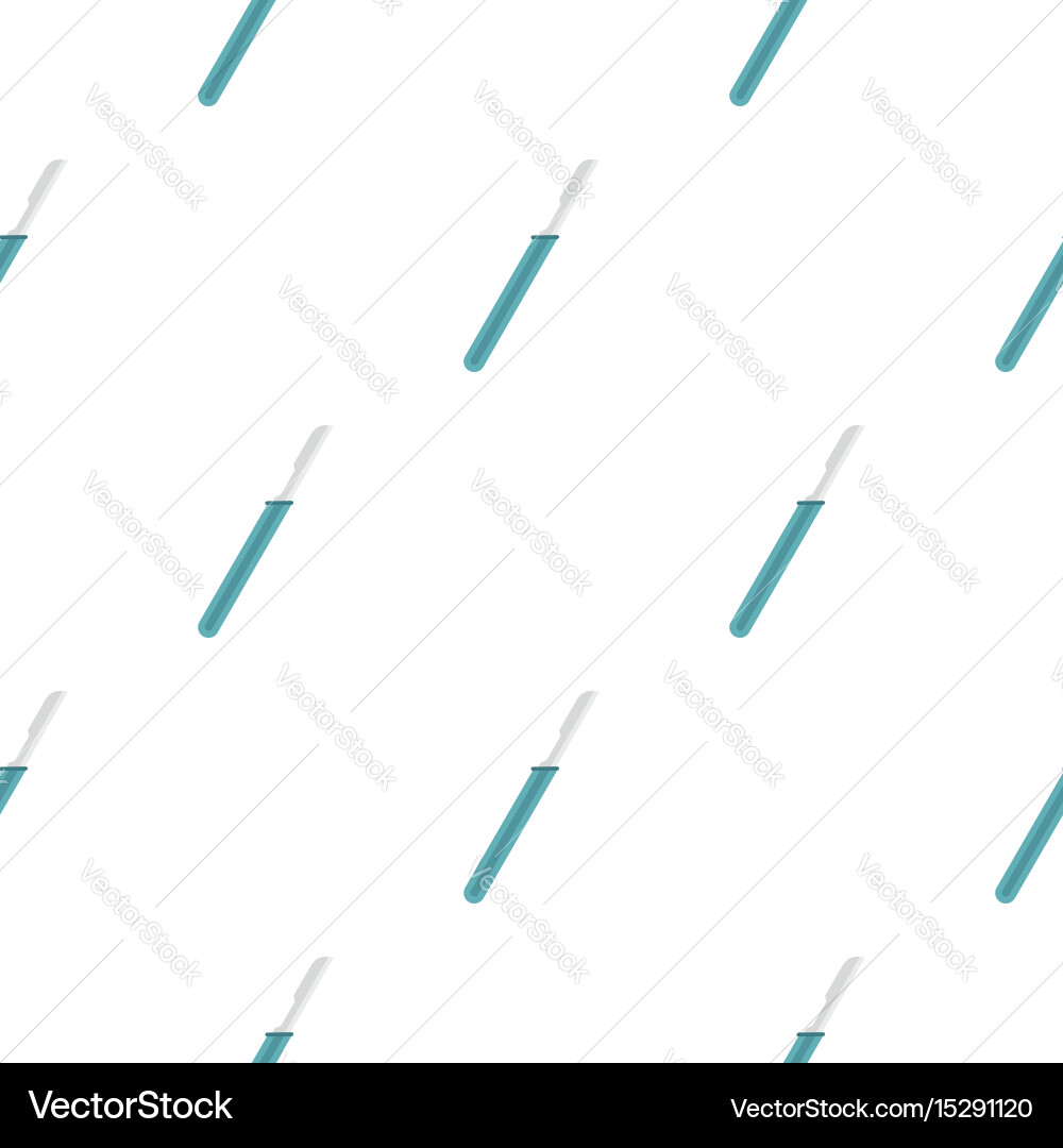 Scalpel with blue handle pattern flat Vector Image