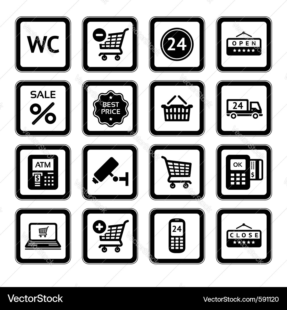 Shopping Cart Icons Vector Image