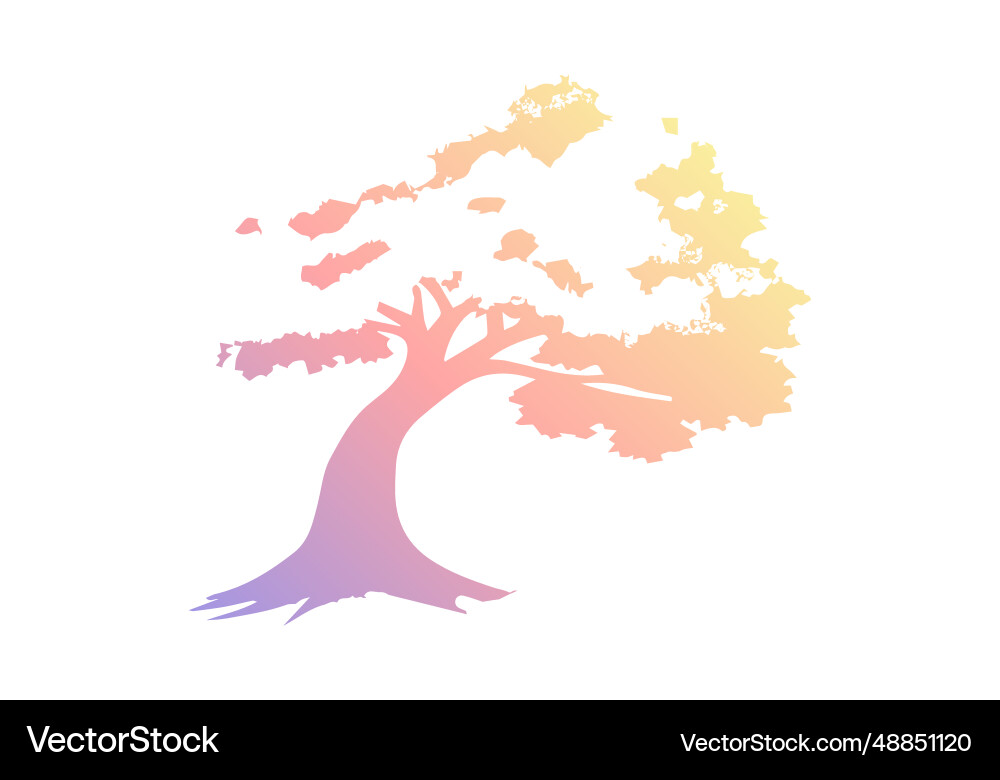 Silhouette of a deciduous tree with soft gradient Silhouette of a deciduous tree with soft gradient Vector Image