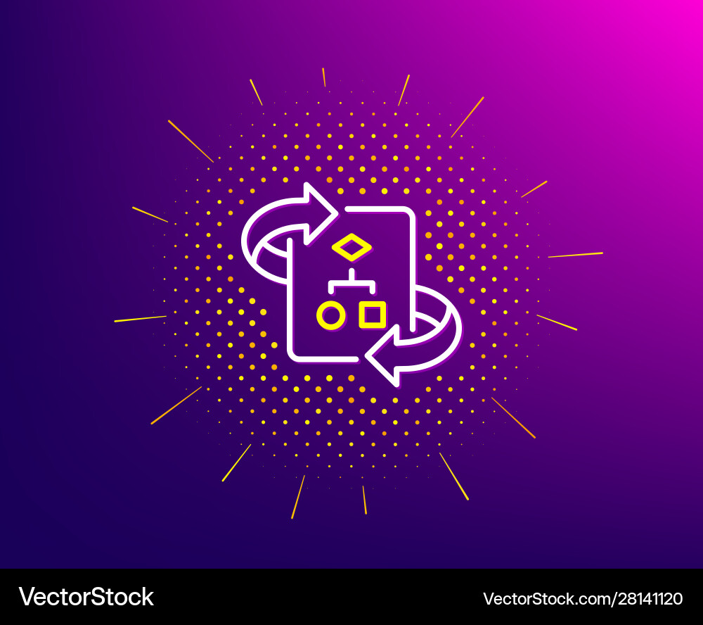 Technical algorithm line icon project Technical algorithm line icon project vector image