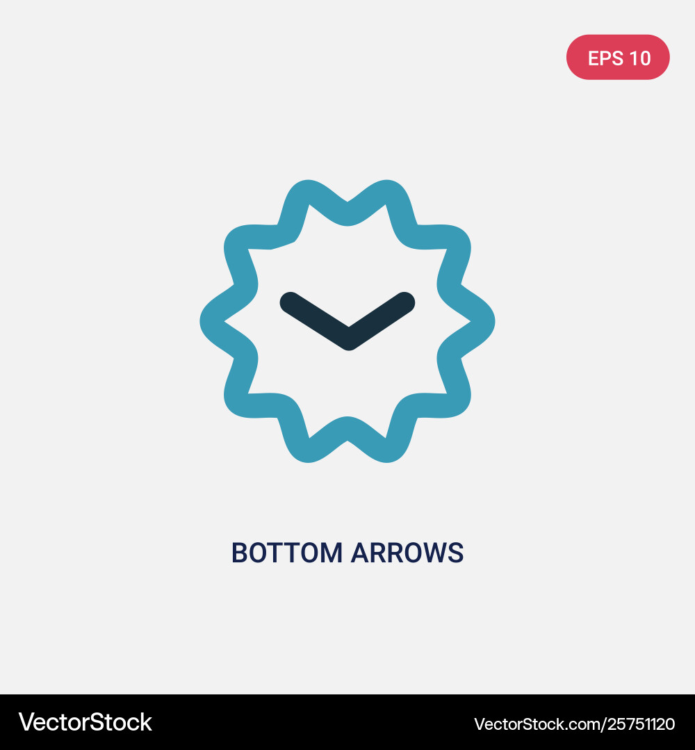 Two color bottom arrows icon from user interface Two color bottom arrows icon from user interface vector image