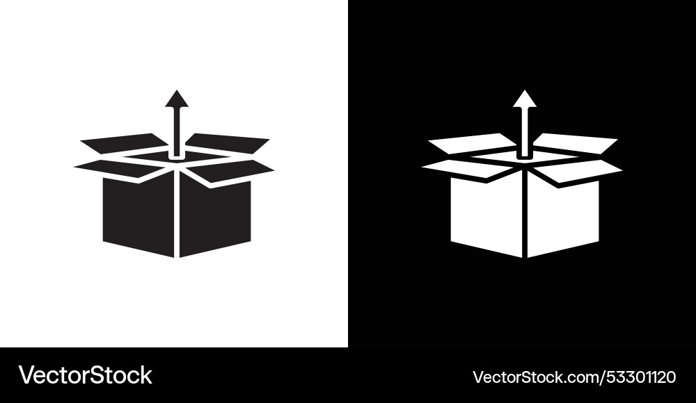 Unpack icon thin line flat Royalty Free Vector Image
