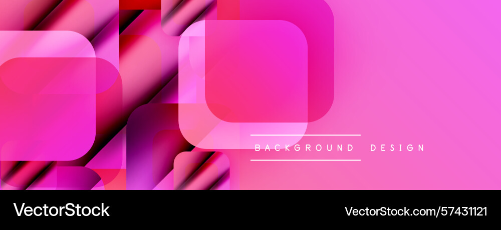Abstract pink design features overlapping squares Vector Image