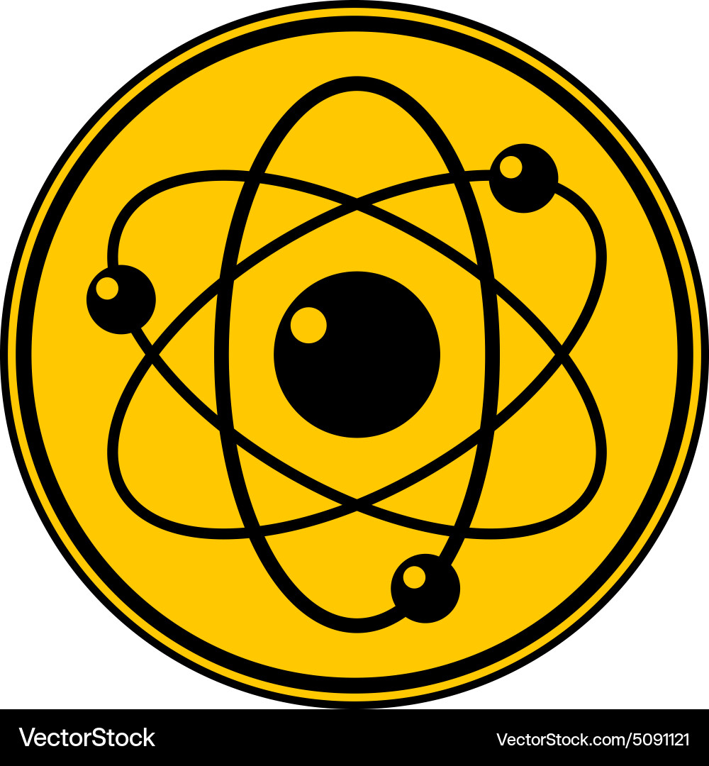 Atom button vector image