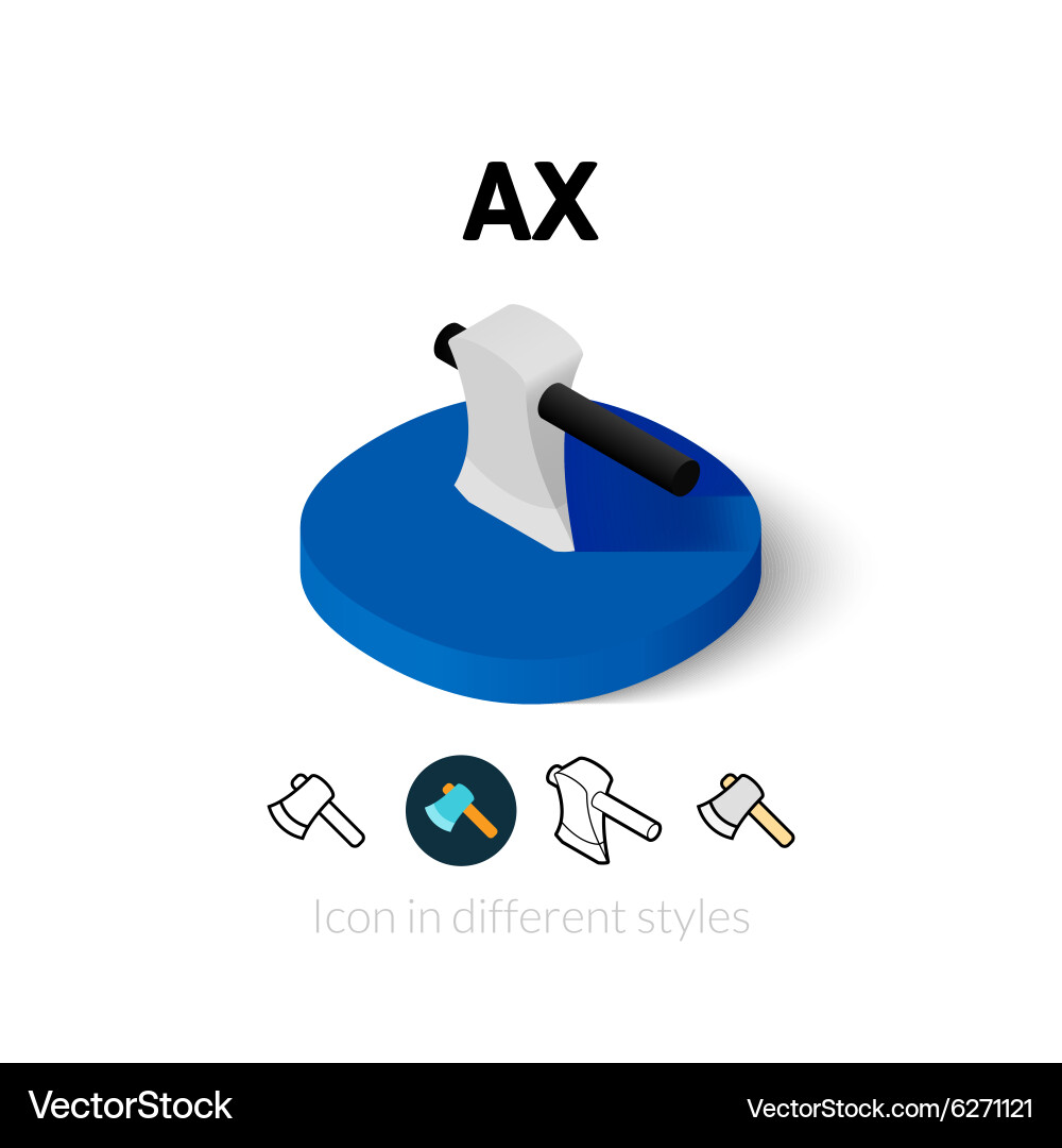 Ax icon in different style vector image