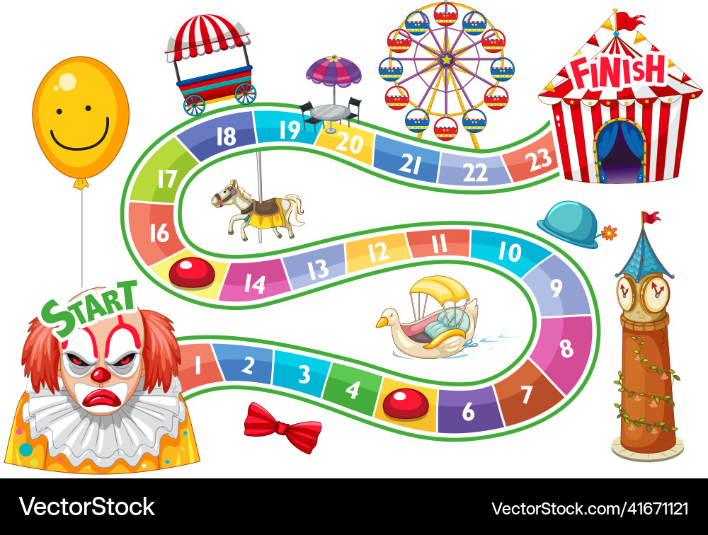Circus Counting Game Template Vector Image
