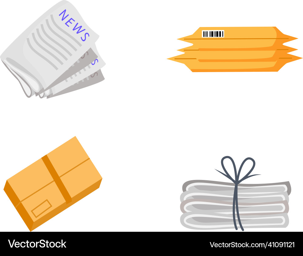 Correspondence flat color object set vector image