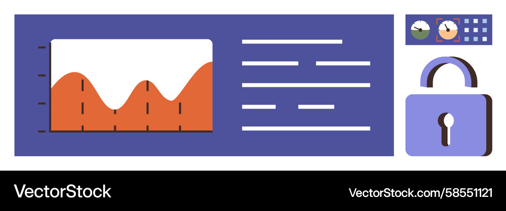 Data Analytics & Security Dashboard Vector Image