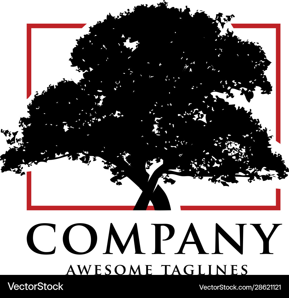 Elegant Oak Tree Logo Royalty Free Vector Image