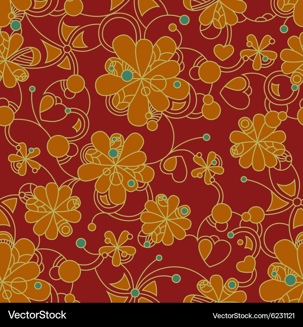 Floral seamless background pattern for continuous vector image