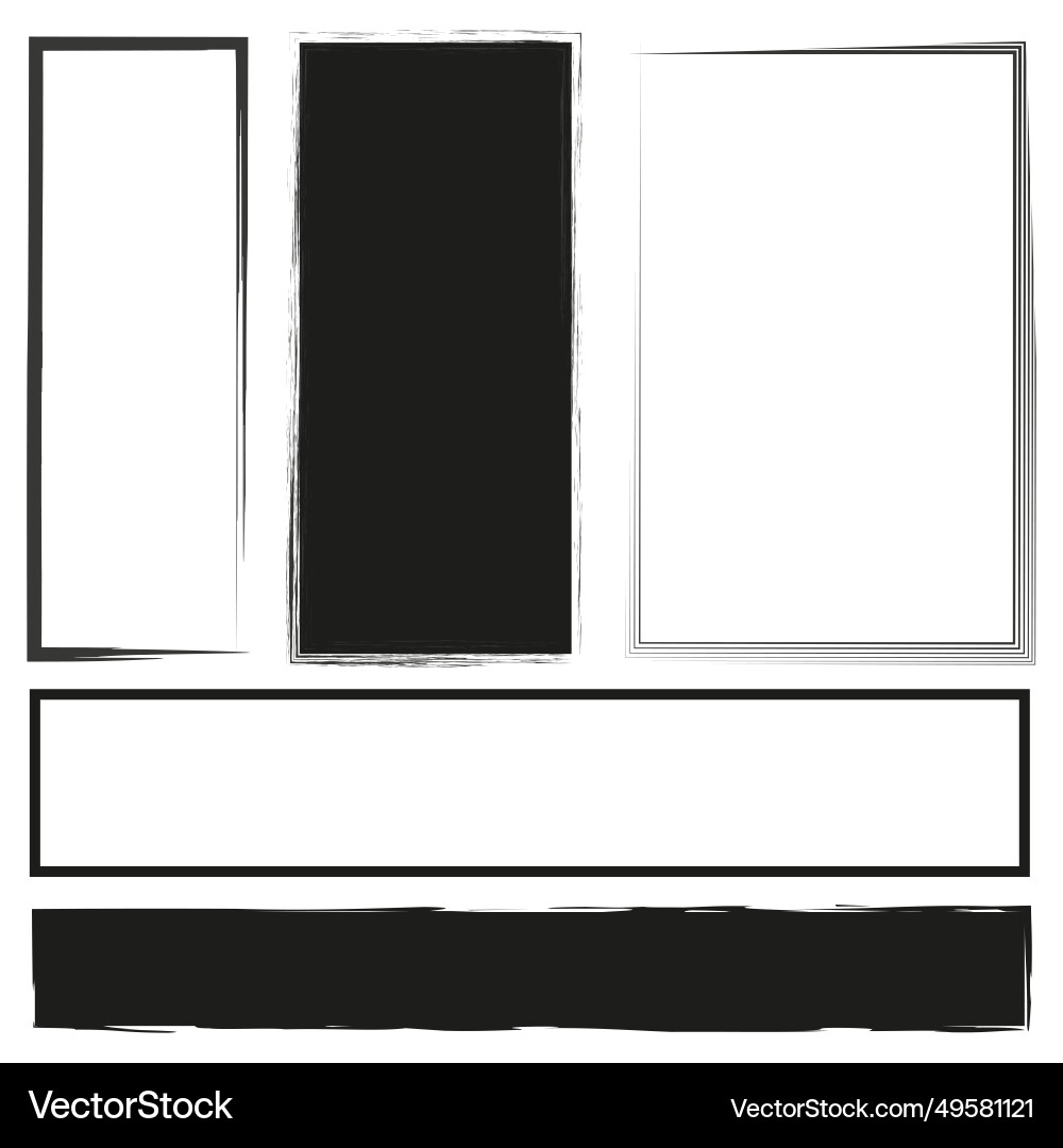 Grunge style square and rectangle shapes Vector Image