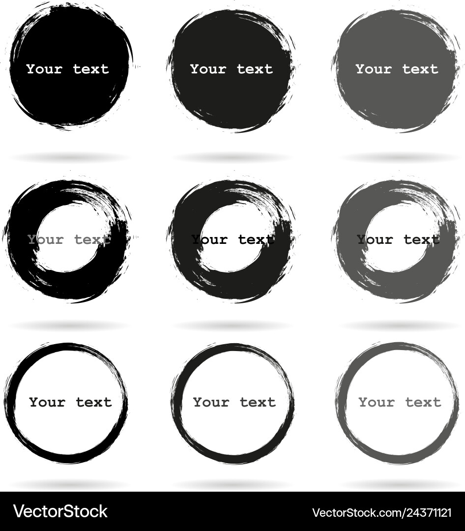 Hand Drawn Scribble Circles - Set of 9 vector image