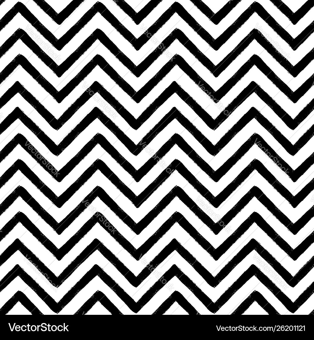 Hand drawn textured zig zag seamless pattern Vector Image