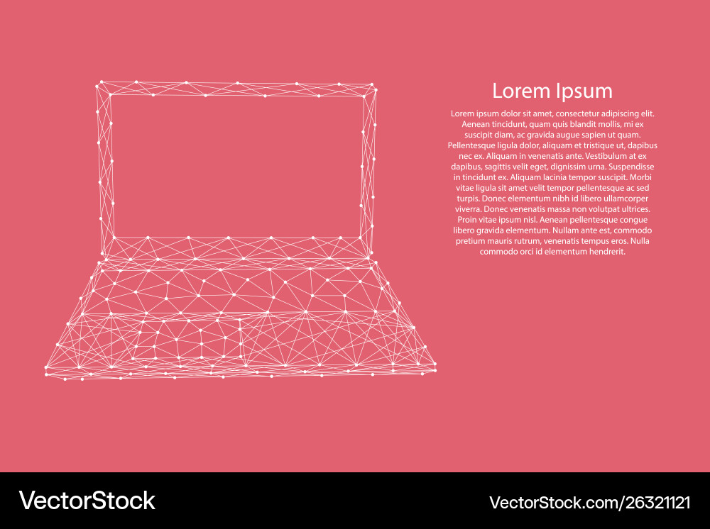 Laptop open notebook portable from abstract Laptop open notebook portable from abstract Vector Image