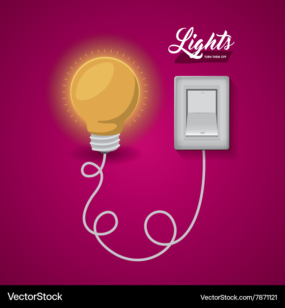 Light switch design vector image