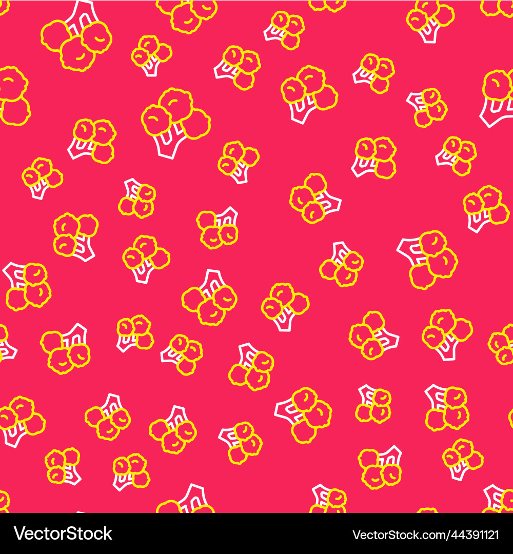 Line broccoli icon isolated seamless pattern Vector Image
