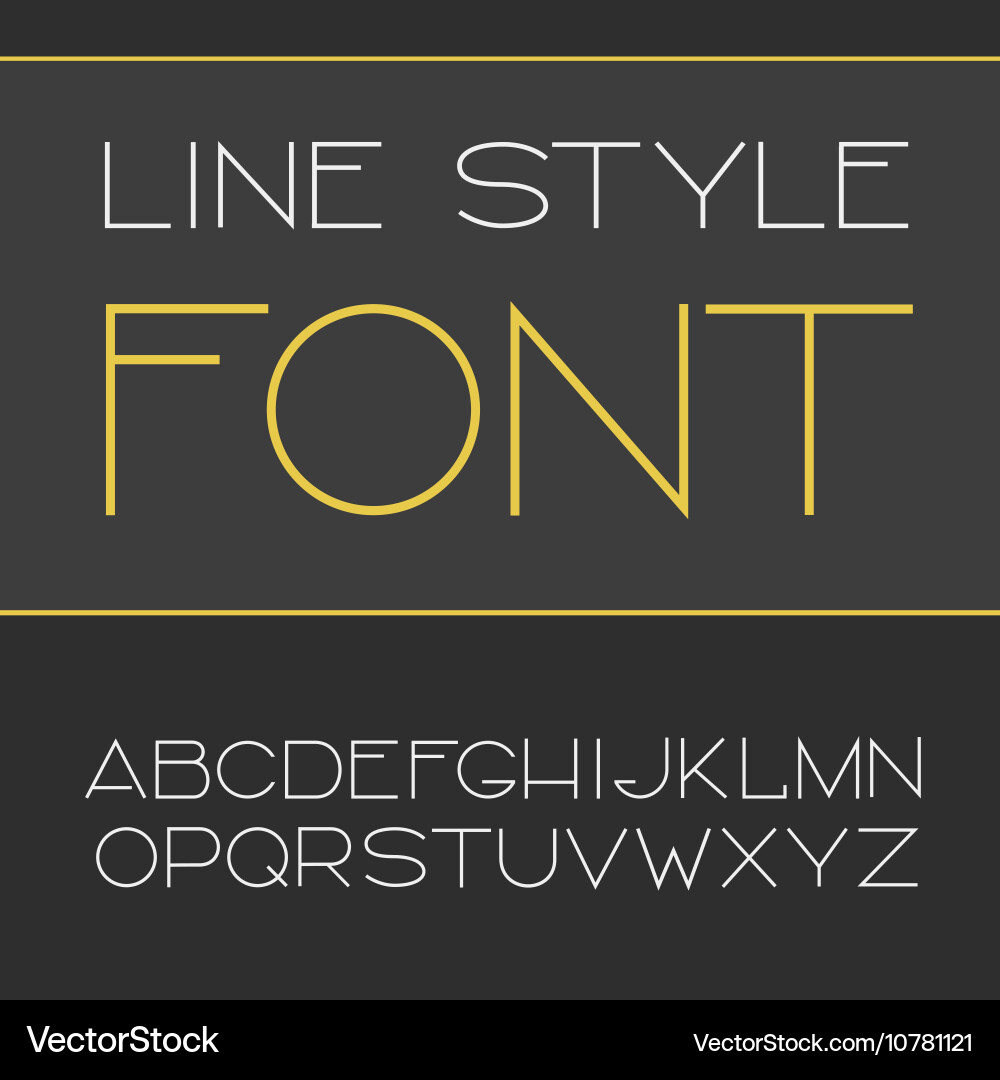 Linear font - simple and minimalistic vector image