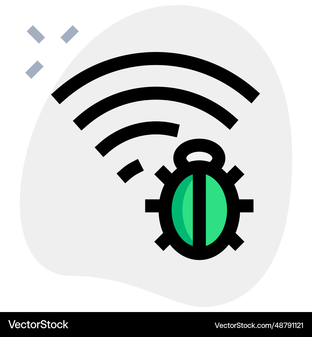 Malicious software exploiting wireless connections Vector Image
