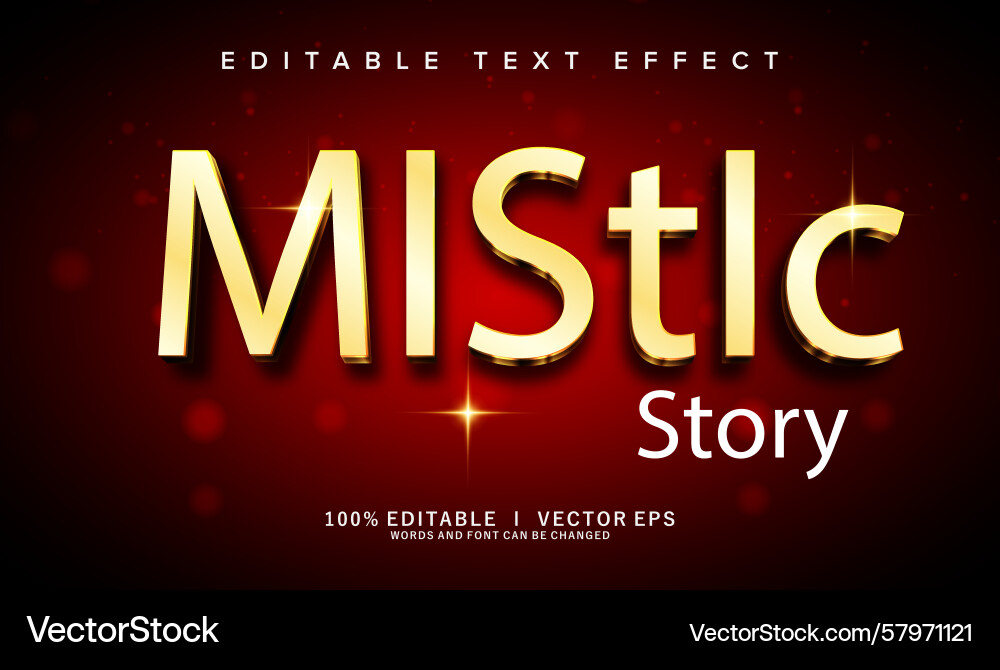 Mistic story text effect with modern style design Mistic story text effect with modern style design Vector Image