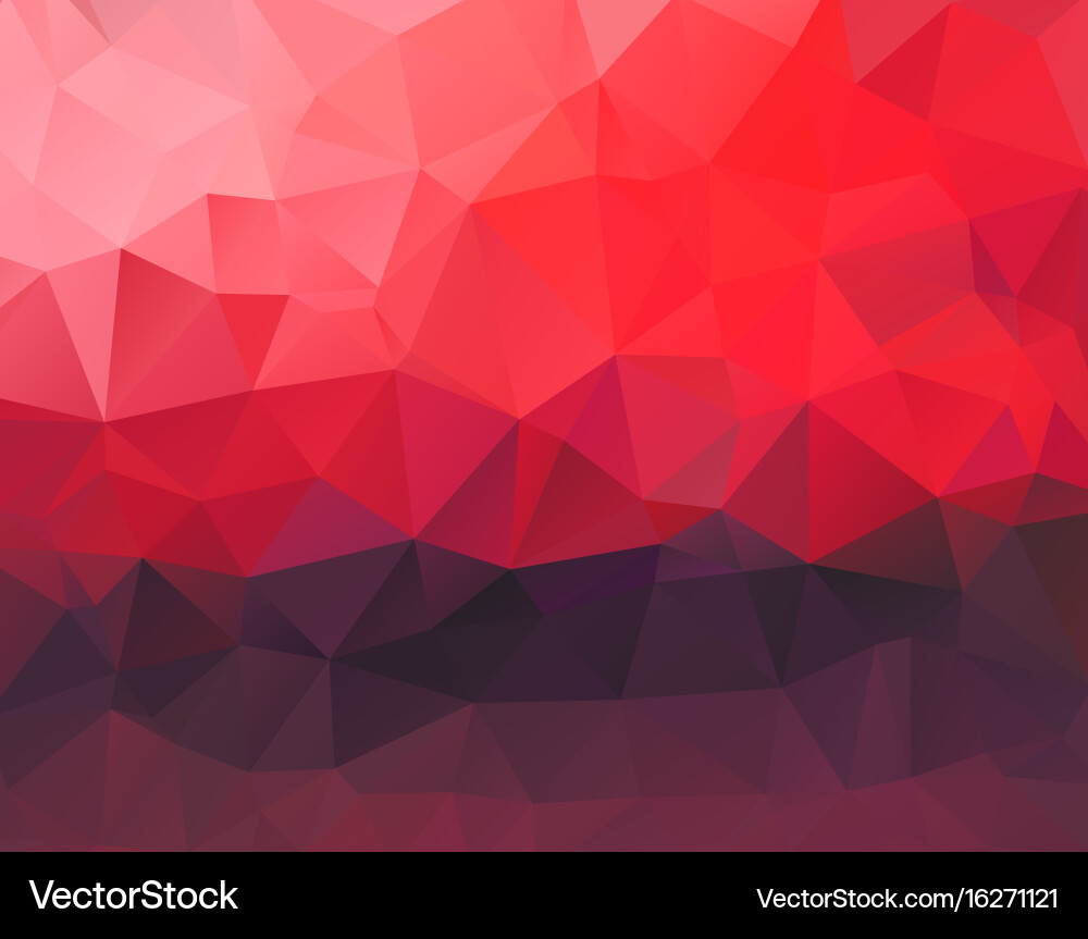 Polygon background red and dark purple horizontal Vector Image