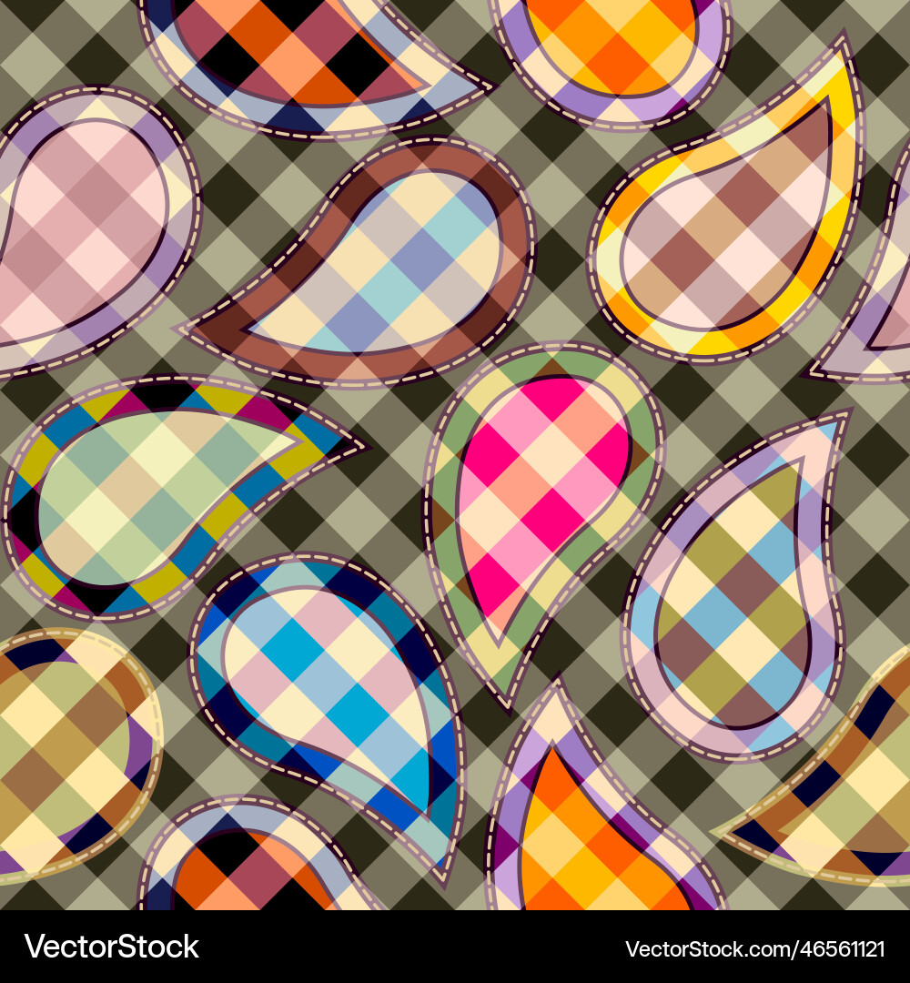 Seamless pattern intersection patchwork vector image