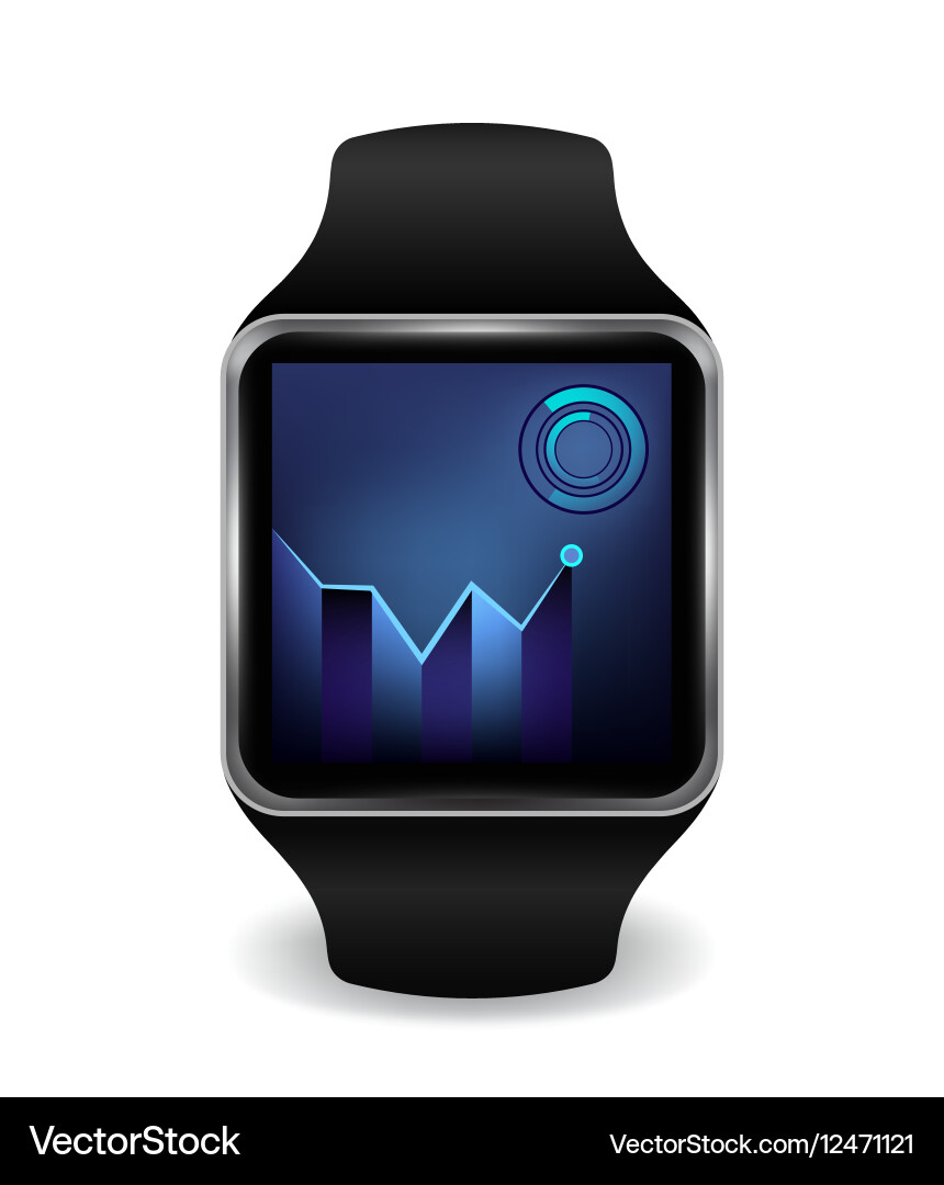 Smart watch with interface in several color Vector Image