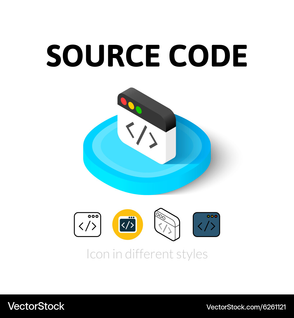 Source Code Icons - Diverse Styles vector image